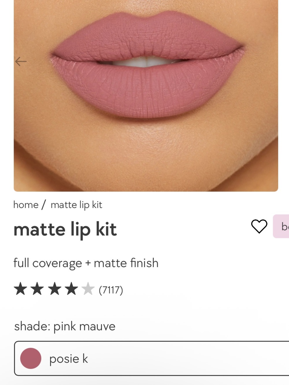 Kylie Jenner Matte Liquid Lipstick & Lip Liner - Color Posie  K - Picture 3 of 6